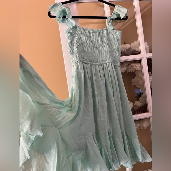 EUC adorable mint green summer mini dress size M - Picture 2 of 5